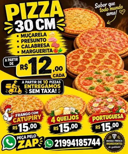 Pizzas no atacado a partir de 12,00