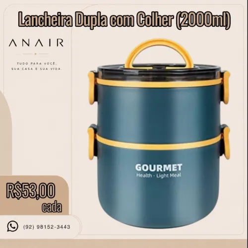 Lancheira Dupla com Colher (2000ml)