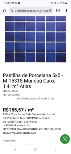 Pastilha Atlas de porcelana 5x5 