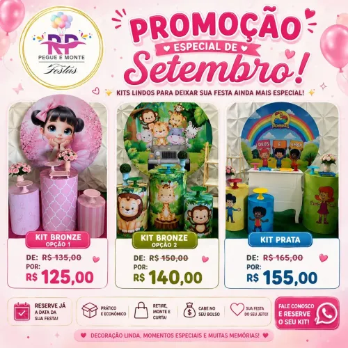 Últimas semanas de ofertas de kits de decoração Pegue e Monte 
