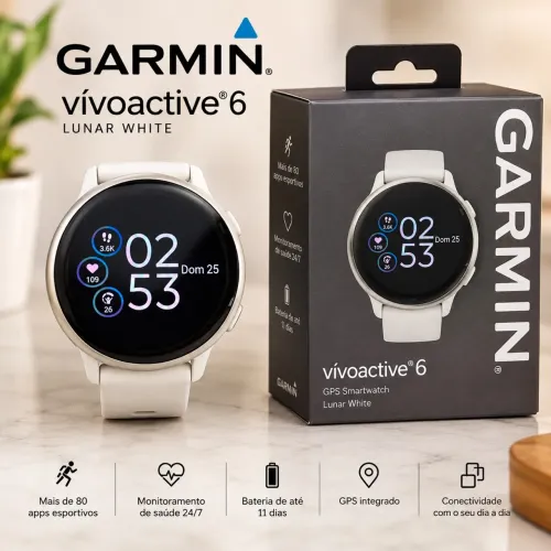 Garmin active 6 lunar smartwatch relogio top