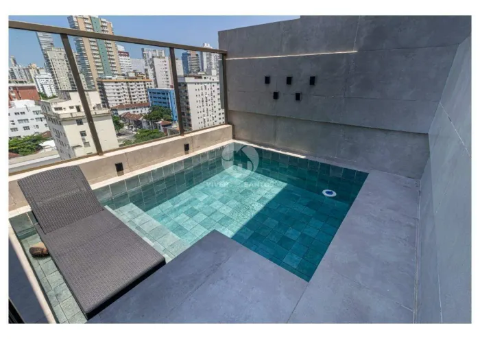 Cobertura com piscina e vista panorâmica em Santos sofisticação, lazer e privacidade no b