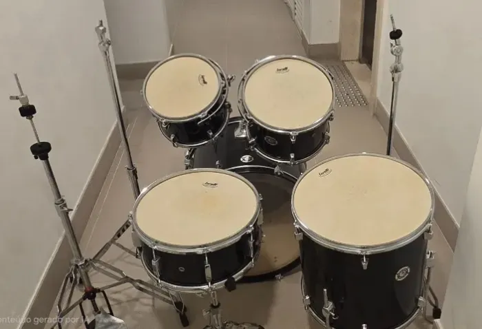 Bateria Nagano Garage Fusion Completa (Preta) + Ferragens