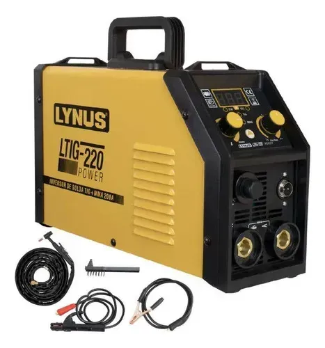 Máquina Solda Inversora Tig Mma 200a Ltig-220 Power Lynus Cor Amarelo