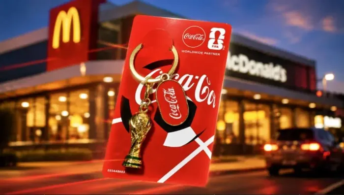 Chaveiro taça da copa do mundo Coca Cola X McDonald's