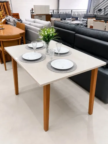 Mesa de Jantar 1,20 x 0,90 com Vidro PRONTA ENTREGA