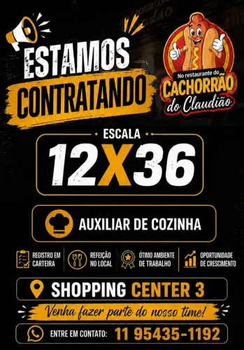 Contrata-se Auxiliar de cozinha