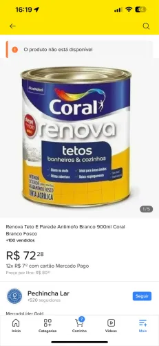 Tinta antimofo coral RENOVA 900ml