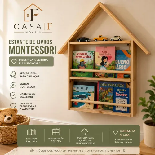 Estante de livros Montessori