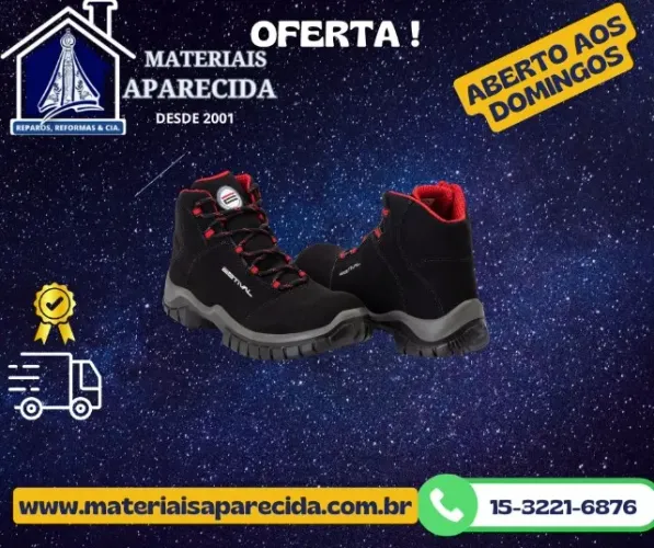 Bota  Seguranca Energy Bico  PVC Estival Preto Vermelho