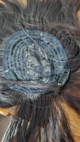 Topo de Cabeça com franja, prótese capilar.  Cabelo Humano