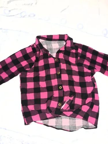 Camisa xadrez infantil feminina 4 a 6 anos