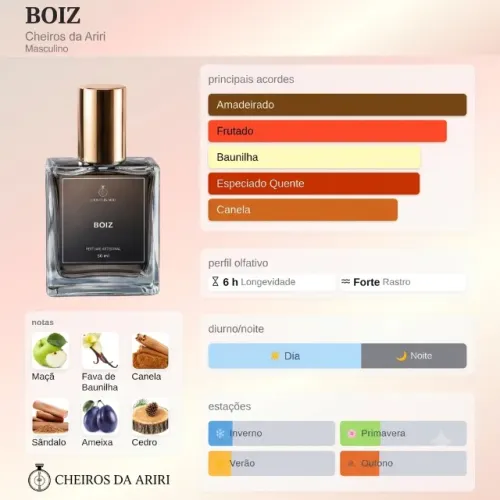 Perfume Artesanal Masculino Boiz 50 mls