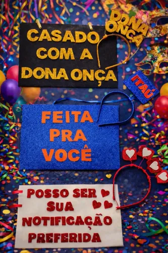 Plaquinha carnaval com tiara