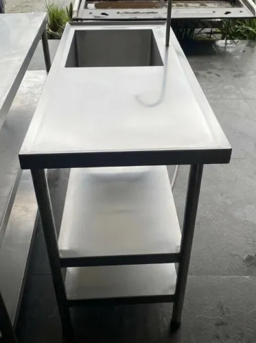 BANCADA AÇO INOX COM PIA DE PEDAL