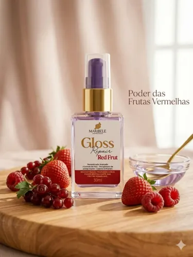 Óleo Reparador Capilar Gloss Repair Red Fruit 30ml | Frutas Vermelhas