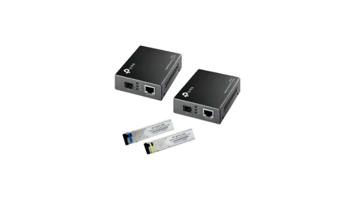 Par de Conversor de fibra tplink 220L com Gbic 10km