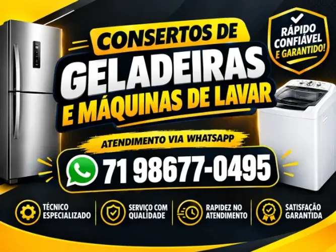 CONSERTO DE GELADEIRA E MAQUINA DE LAVAR A DOMICILIO