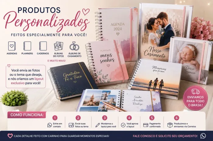 Agendas, Cadernos, Planners e Álbuns Personalizados