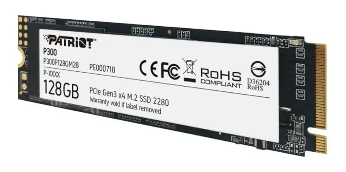 SSD Interno Patriot P300 128GB M.2 2280 PCIe 3.0 Para PC e Notebook