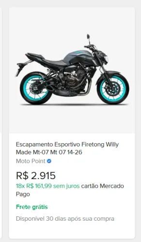 Escapamento  Firetong para MT 07 - Melhor Escape Ronco de V8