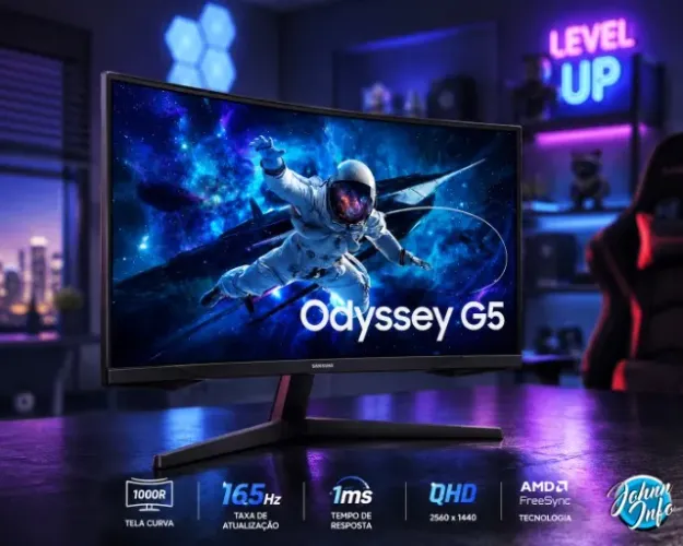Monitor Gamer Samsung Odyssey G5 27" QHD 165Hz Curvo