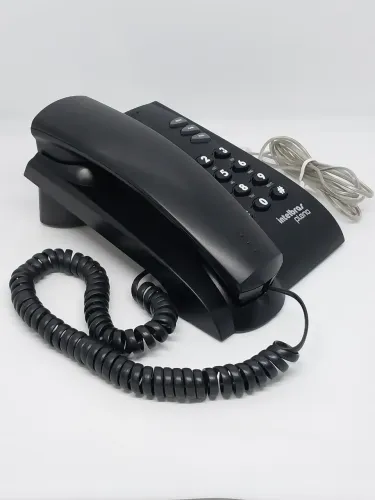 Telefone fixo Intelbras Pleno preto em estado de novo