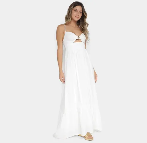 vestido branco longo farm