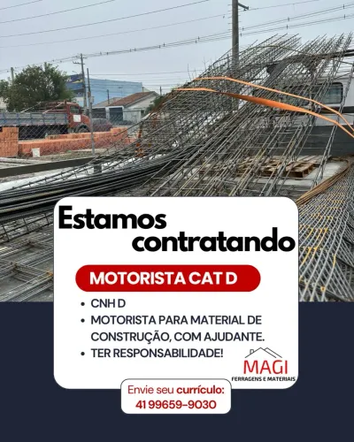 Vaga Motorista Entregador Cat D- Curitiba PR