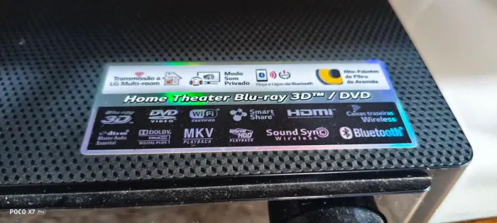 Home Theater LG 5.1 Blu-ray 3D Caixas de fibra de aramida, bluetooth e traseiras wireless