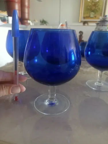 Jogo de Taças de Licor/Conhaque Azul Cobalto - Seminovas
