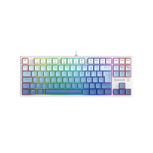 Teclado mecânico redragon Daksa branco e azul usado