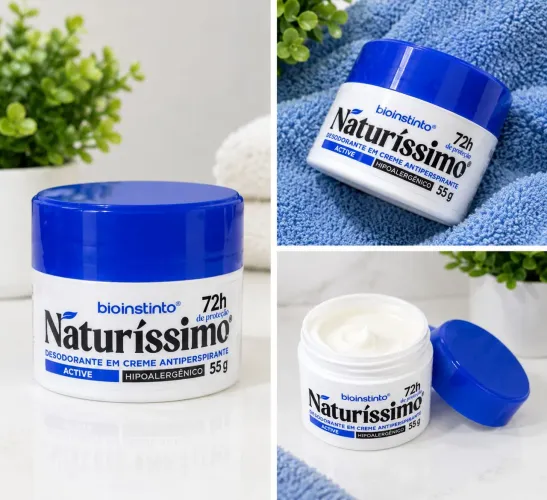 DESODORANTE CREME ANTIPERSPIRANTE NATURISSIMO ACTIVE 72 HORAS 55G BIO INSTINTO