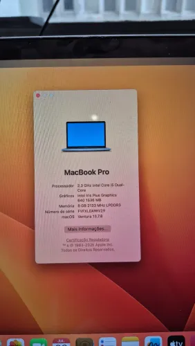 MacBook Pro 13" Apple i5 8GB 128GB SSD - Funcionando - Leia a descrição