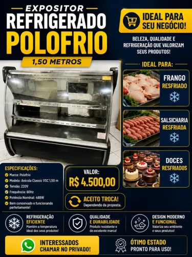 Açougue ou abatedouro freezer Espositor