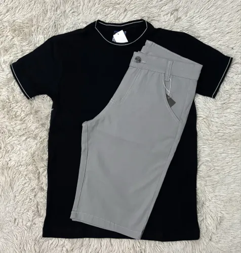 Kit Camisa Punho e Bermuda Sarja
