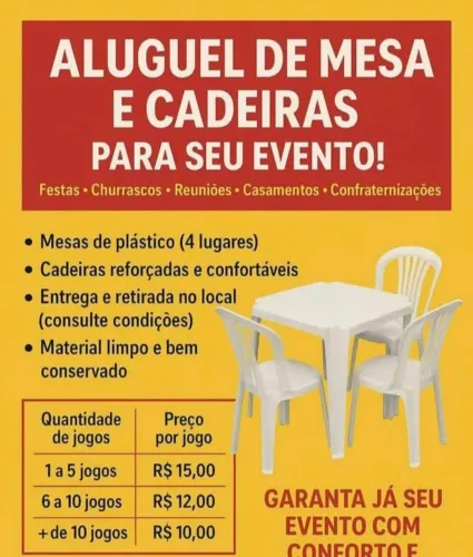 Aluguel de mesas