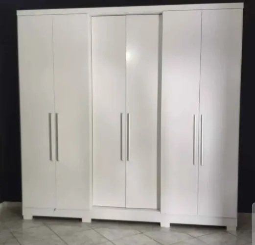 Guarda-Roupa MDF Branco 6 portas