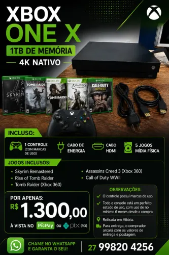 Xbox One X 1TB (Seminovo)