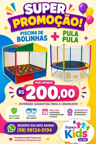 Aluguel de pula pula + psicina de bolinha 