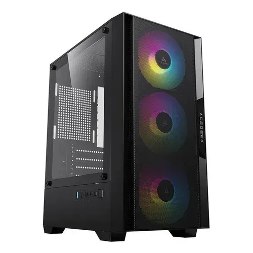 Gabinete Gamer Acegeek Stratus, Mesh, Com 3 Fans RGB, Novo, Lacrado
