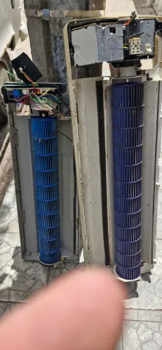 Diversos motores,turbinas e placas de evaporador de split.