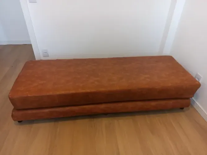 Sofá Modular / Recamier em Couro Legítimo (2 Peças) - Oportunidade!