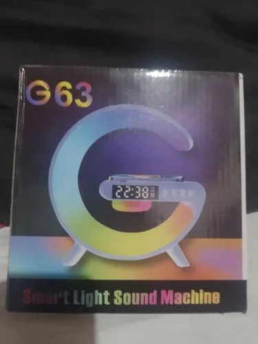 Speaker G63 luminária,relógio e carregador por indução 
