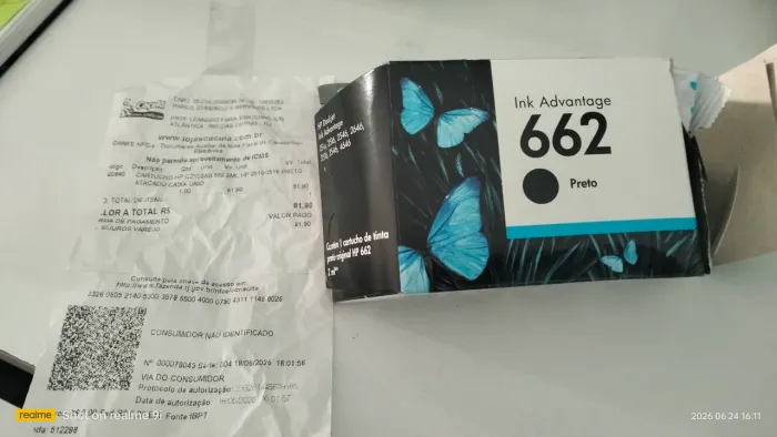 Cartucho Hp 662 preto 