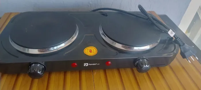 Fogão Cooktop elétrico portátil com 2 bocas