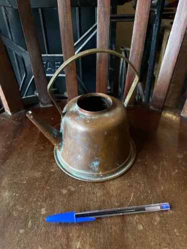 Antiga chaleira pequena em cobre para decoração (ref:236)