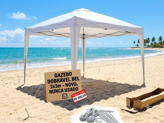 ?Gazebo Dobrável Bel 3m x 3m Alumínio - Novo, Nunca Usado
