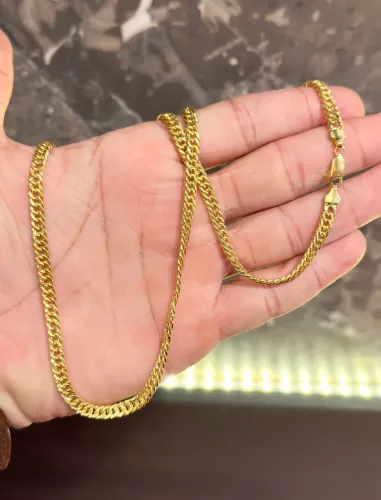 Cordão de ouro grumet 15.1g MODELO OCO 