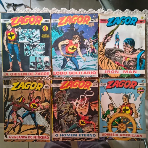 Coleção Zagor Record - Lote com 6 Edições Históricas - iIbckuibdo Primeira e segunda Ediç.